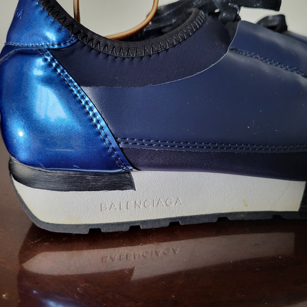 Navy Blue Sneakers with Hybrid Design and Elastic Strap - Picture 8 of 13